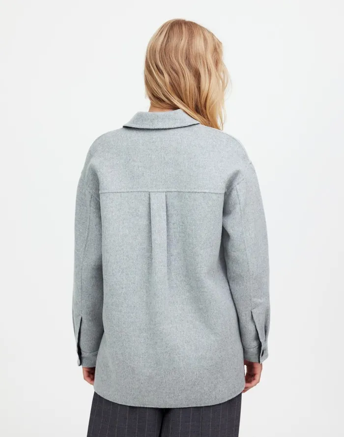 Women Coats Jackets Madewell DoubleFaced Long ShirtJacket Heather Coal