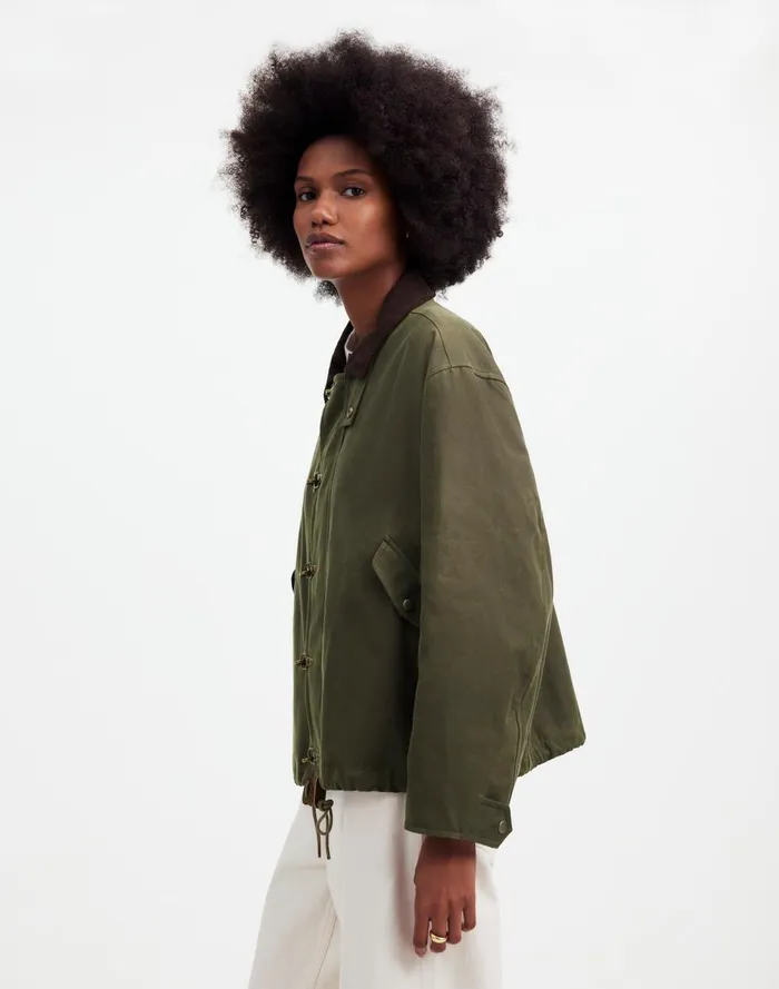 Women Coats Jackets Madewell Madewell X Alpha Industries Waxed Cotton Car Coat Cargo Olive