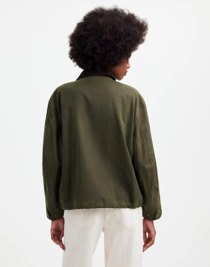 Women Coats Jackets Madewell Madewell X Alpha Industries Waxed Cotton Car Coat Cargo Olive