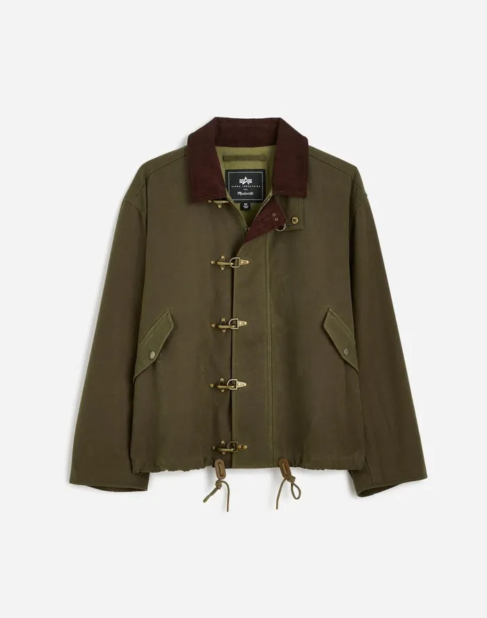 Women Coats Jackets Madewell Madewell X Alpha Industries Waxed Cotton Car Coat Cargo Olive