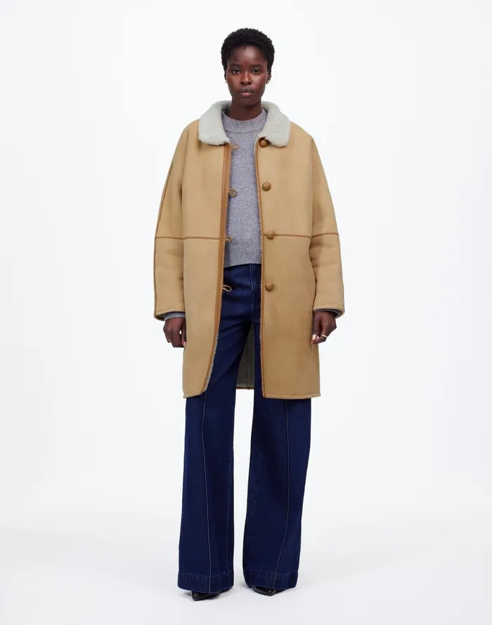 Women Coats Jackets Madewell Suede Oversized Long Jacket Winter White