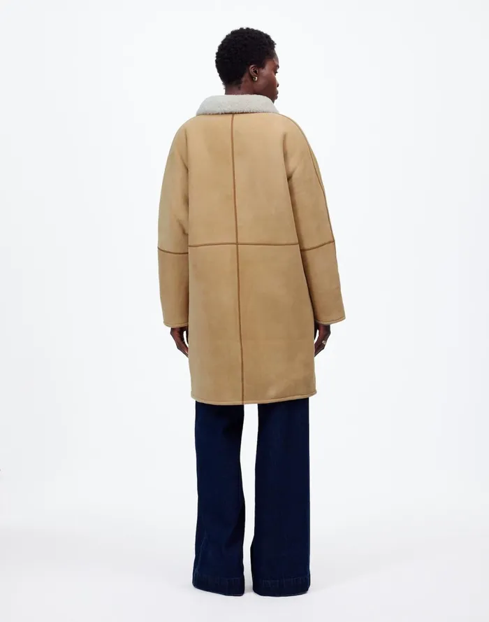 Women Coats Jackets Madewell Suede Oversized Long Jacket Winter White