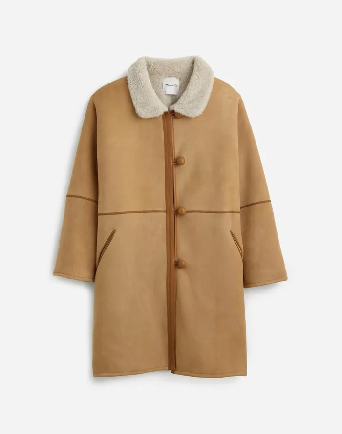 Women Coats Jackets Madewell Suede Oversized Long Jacket Winter White
