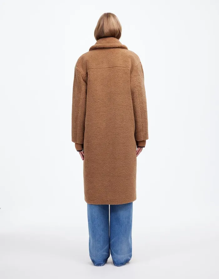 Women Coats Jackets Madewell Teddy Long Coat Dark Camel