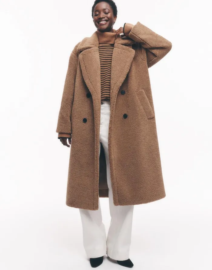 Women Coats Jackets Madewell Teddy Long Coat Dark Camel