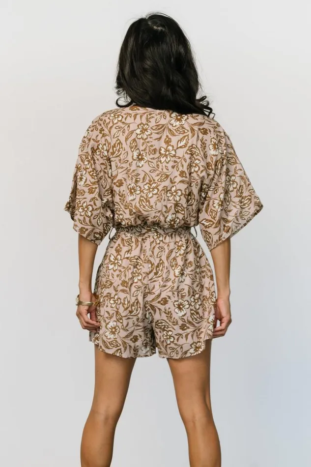 Women Connor Romper Taupe Floral Baltic Born Jumpsuits and Rompers Women Connor Romper Taupe Floral Baltic Born Jumpsuits and Rompers