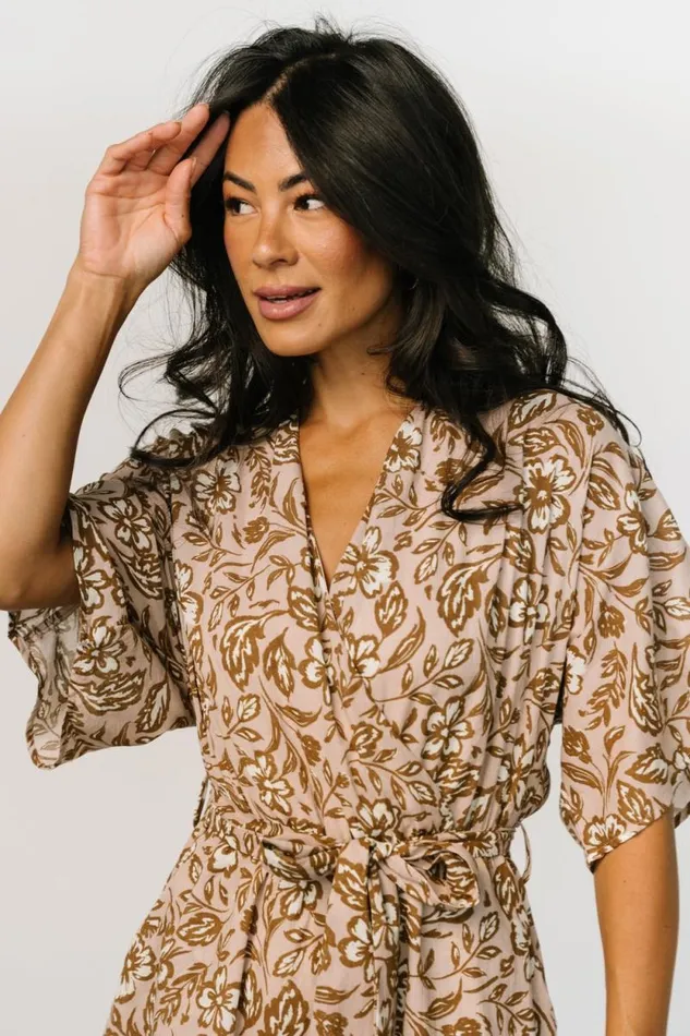 Women Connor Romper Taupe Floral Baltic Born Jumpsuits and Rompers Women Connor Romper Taupe Floral Baltic Born Jumpsuits and Rompers