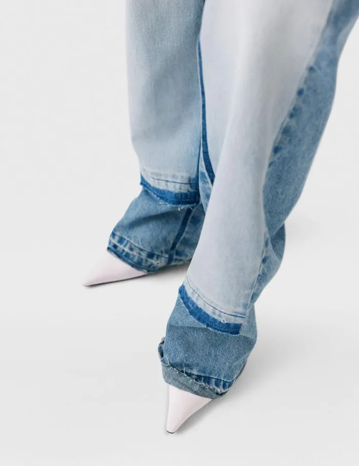 Women Contrast Panel StraightLeg Jeans Blue Stella McCartney Pants And Shorts Women Contrast Panel StraightLeg Jeans Blue Stella McCartney Pants And Shorts