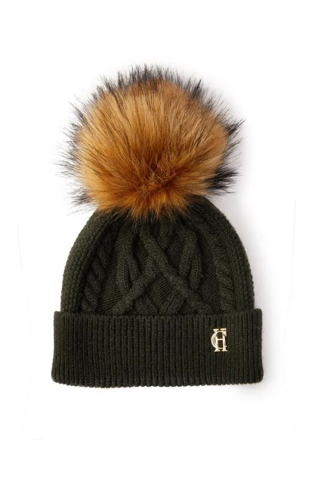 Women Cortina Bobble Hat Fern Green Holland Cooper Hats and Headbands