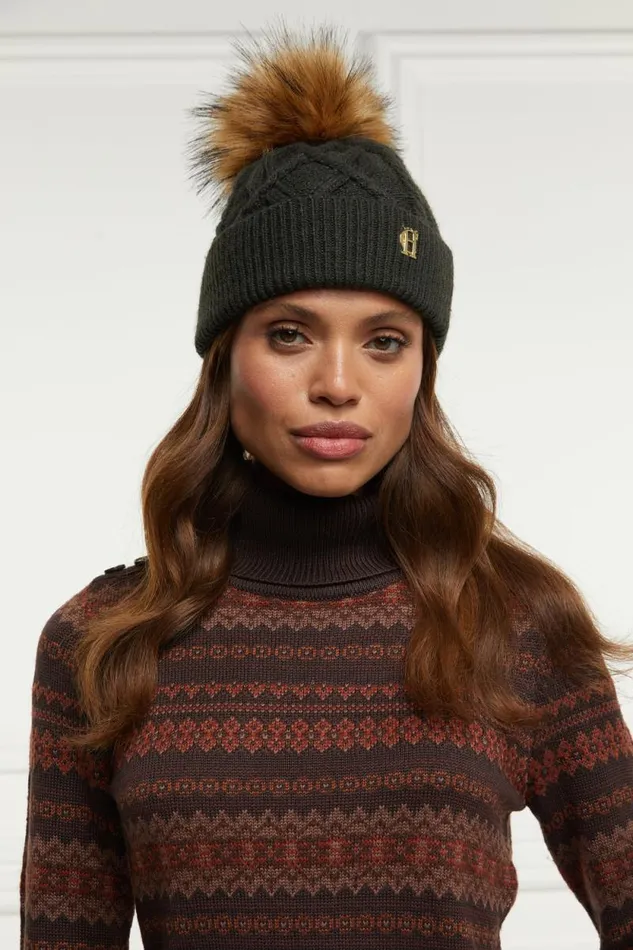 Women Cortina Bobble Hat Fern Green Holland Cooper Hats and Headbands Women Cortina Bobble Hat Fern Green Holland Cooper Hats and Headbands