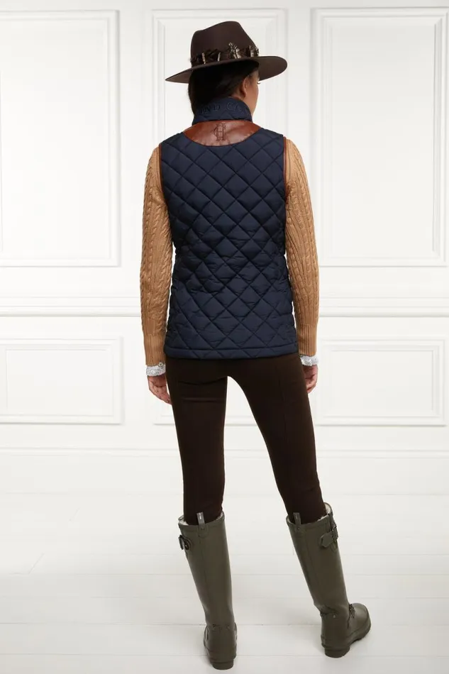 Women Country Quilted Gilet Ink Navy Holland Cooper Gilets Women Country Quilted Gilet Ink Navy Holland Cooper Gilets