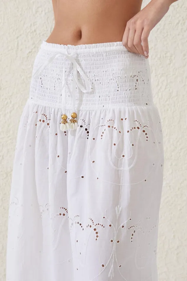 Women Cover Ups Cotton On The Vacation Maxi Skirt White Palm Tree