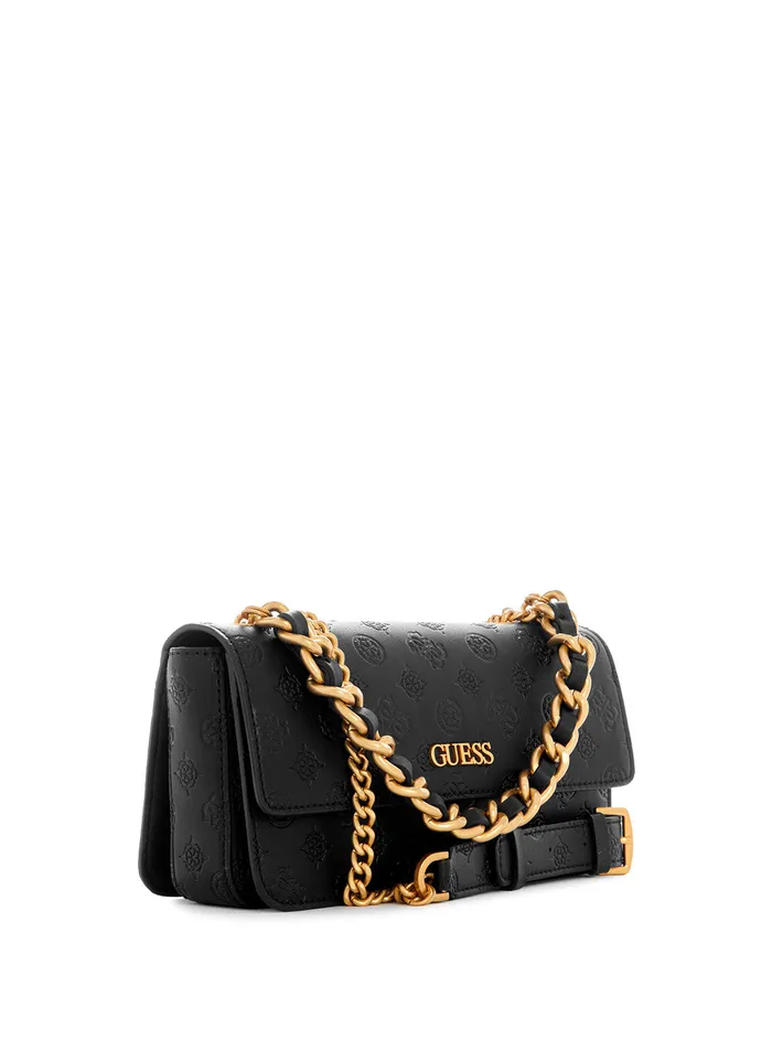 Women Crossbody GUESS Black Logo Geva Convertible Crossbody Bag Women Crossbody GUESS Black Logo Geva Convertible Crossbody Bag