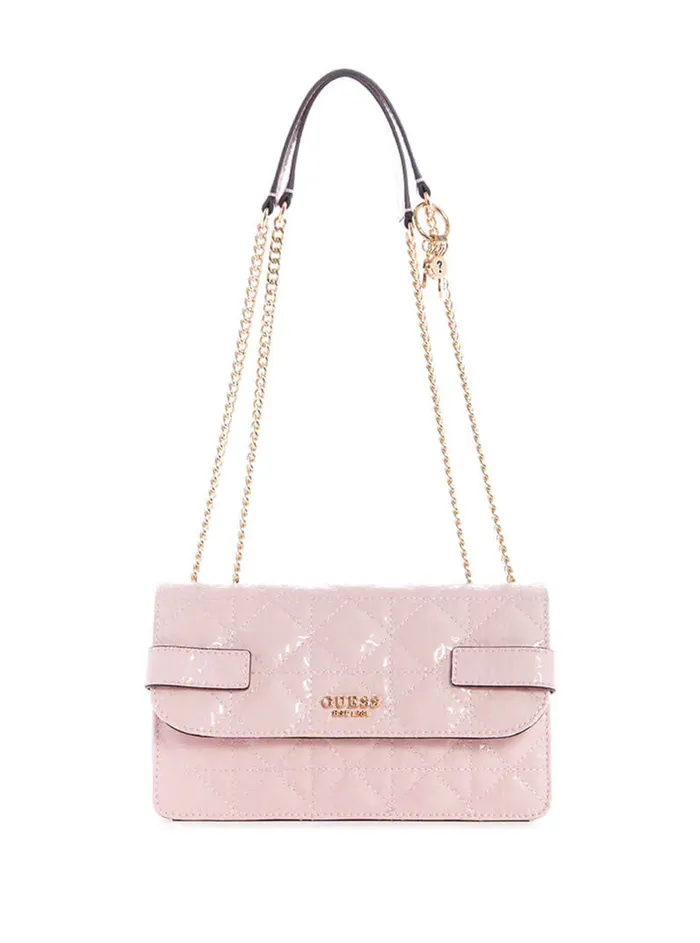 Women Crossbody GUESS Pink Malia Convertible Crossbody Bag