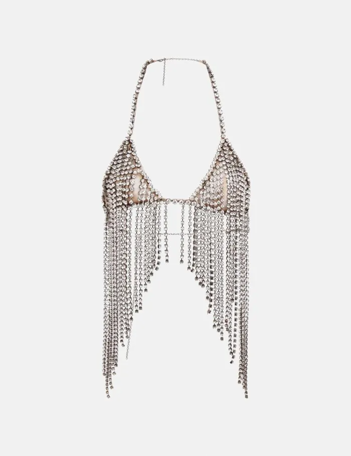 Women Crystal Fringed Bra Crystal Stella McCartney Shirts And Tops