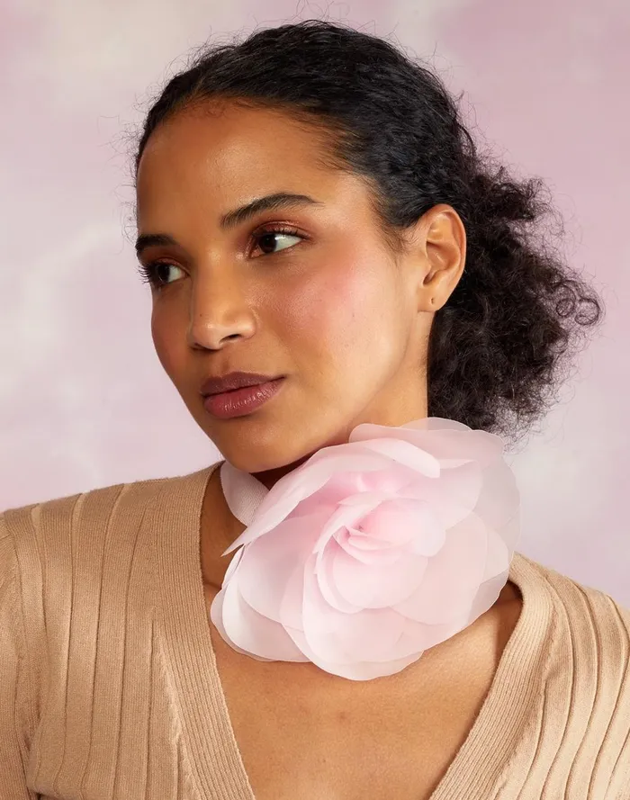 Women Cynthia Rowley Accessories Organza Flower Ties Ltpnk
