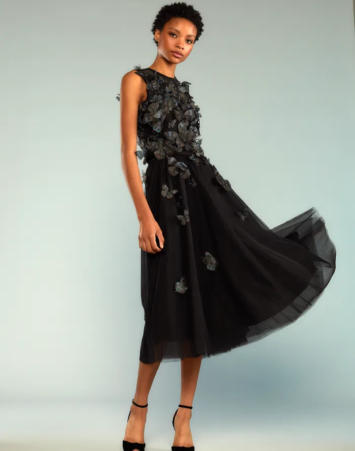 Women Cynthia Rowley Bottoms Butterfly Tulle Skirt Black Women Cynthia Rowley Bottoms Butterfly Tulle Skirt Black