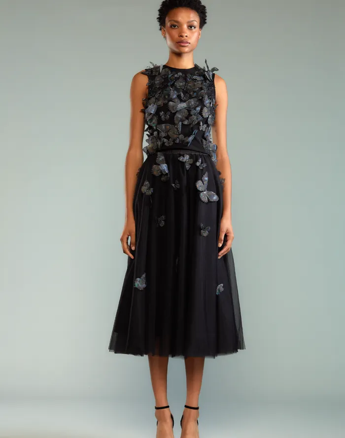Women Cynthia Rowley Bottoms Butterfly Tulle Skirt Black Women Cynthia Rowley Bottoms Butterfly Tulle Skirt Black