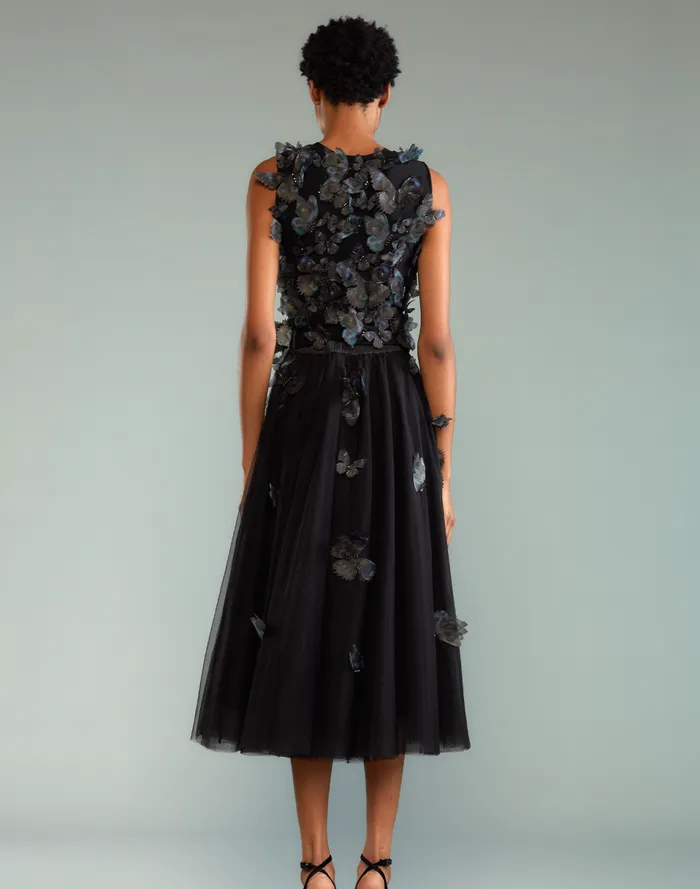 Women Cynthia Rowley Bottoms Butterfly Tulle Skirt Black Women Cynthia Rowley Bottoms Butterfly Tulle Skirt Black