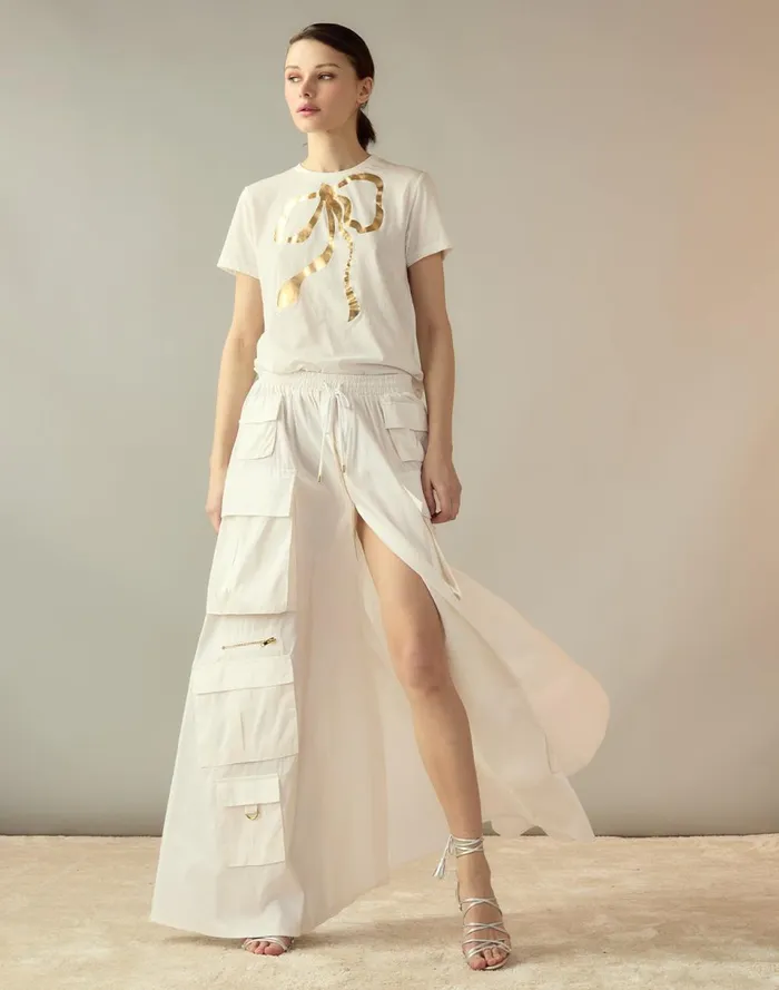 Women Cynthia Rowley Bottoms Taffeta Cargo Skirt White