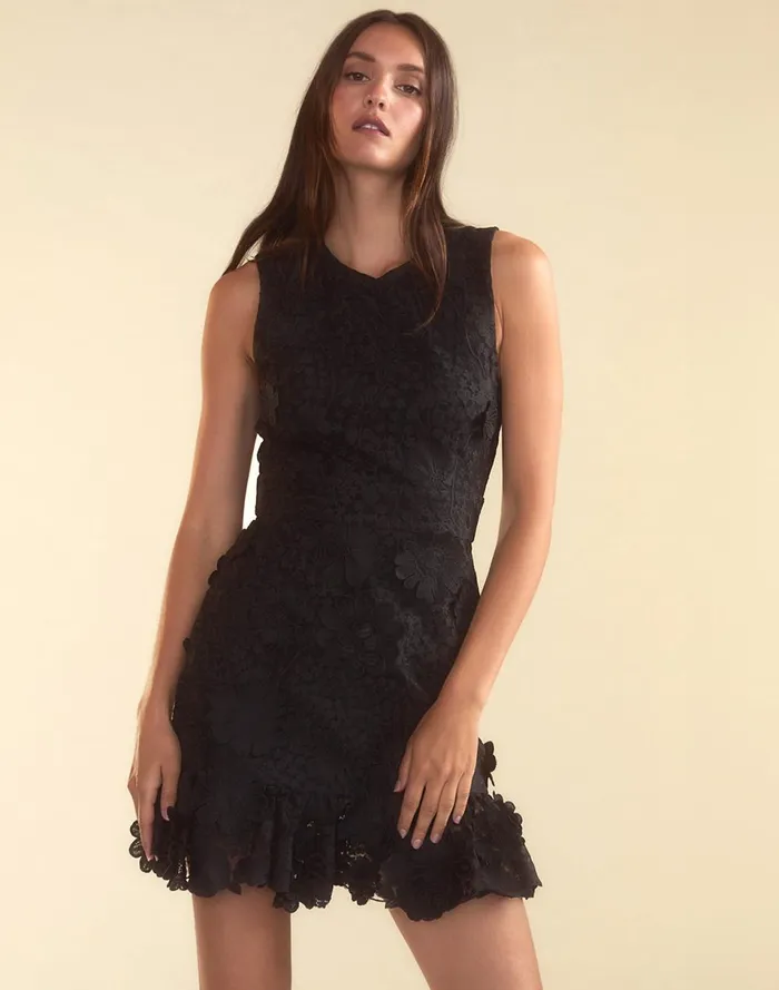 Women Cynthia Rowley Dresses Blooming Lace Cocktail Dress Black