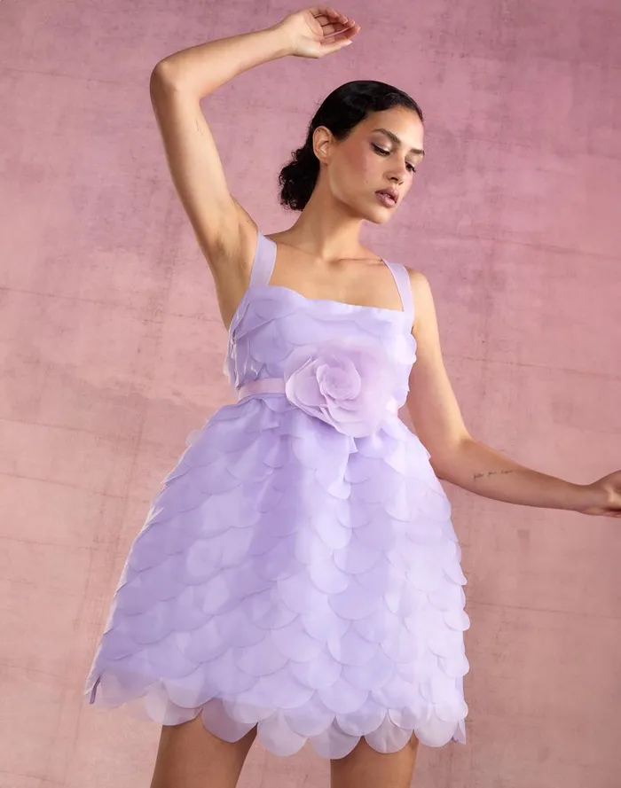 Women Cynthia Rowley Dresses Scalloped Petal Mini Dress Lvndr Women Cynthia Rowley Dresses Scalloped Petal Mini Dress Lvndr