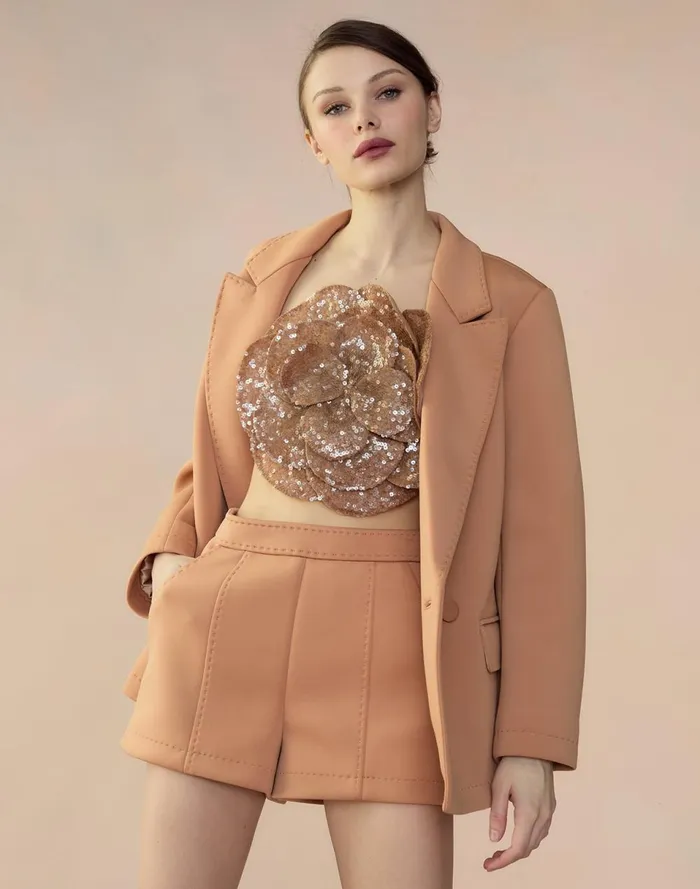 Women Cynthia Rowley Outerwear Bonded Pick Stitch Jacket Tan Women Cynthia Rowley Outerwear Bonded Pick Stitch Jacket Tan