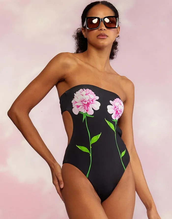 Women Cynthia Rowley Swim Freya Strapless Swimsuit Black