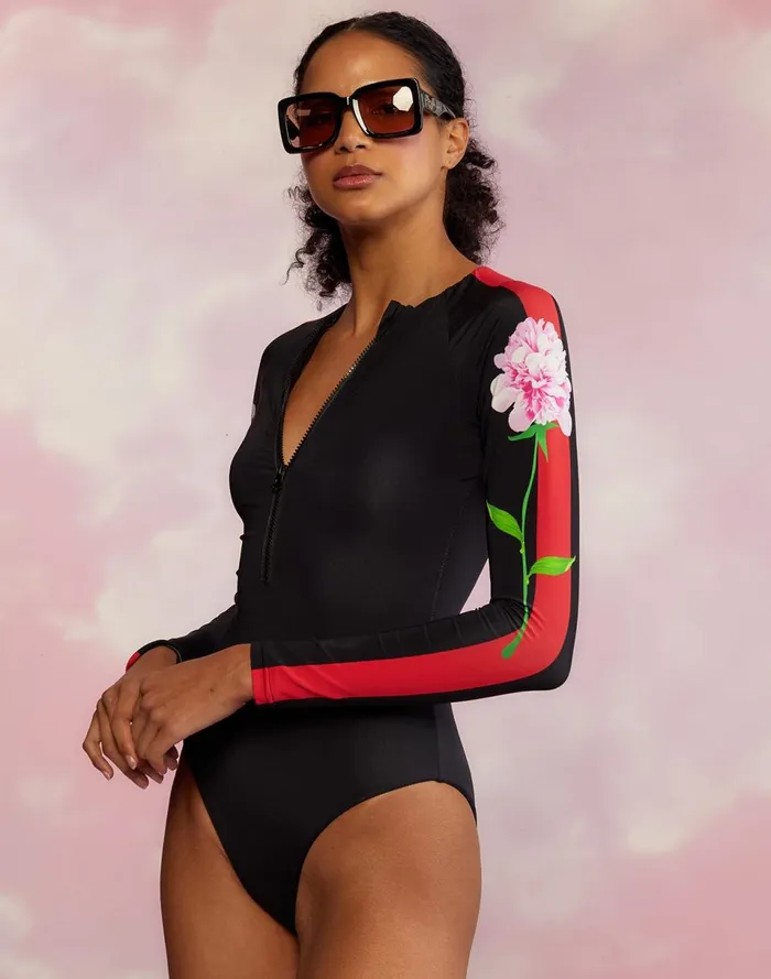 Women Cynthia Rowley Swim Riley Surfsuit Black