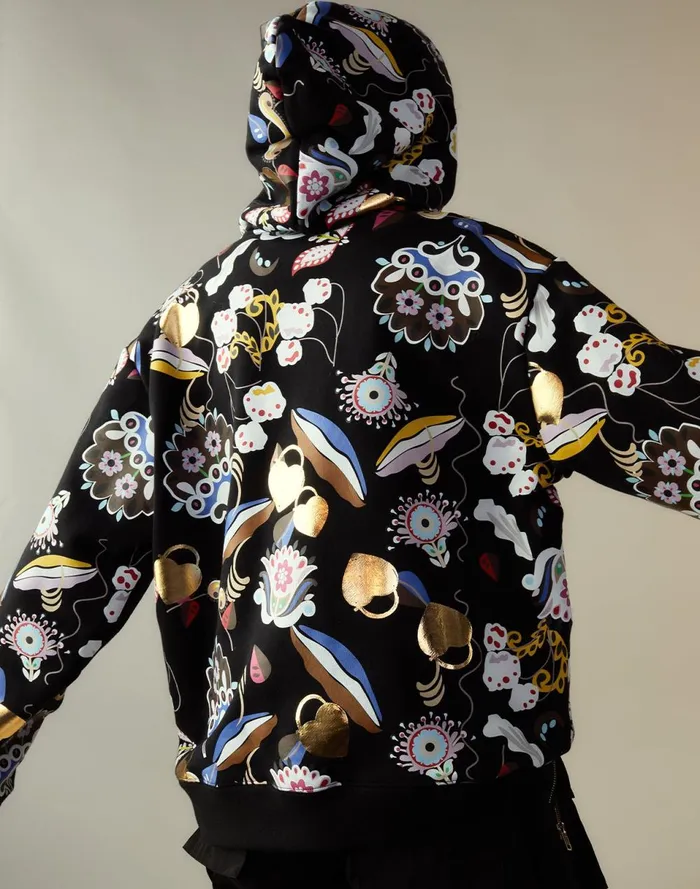 Women Cynthia Rowley Tops Gilded Garden Sweatshirt Black Women Cynthia Rowley Tops Gilded Garden Sweatshirt Black