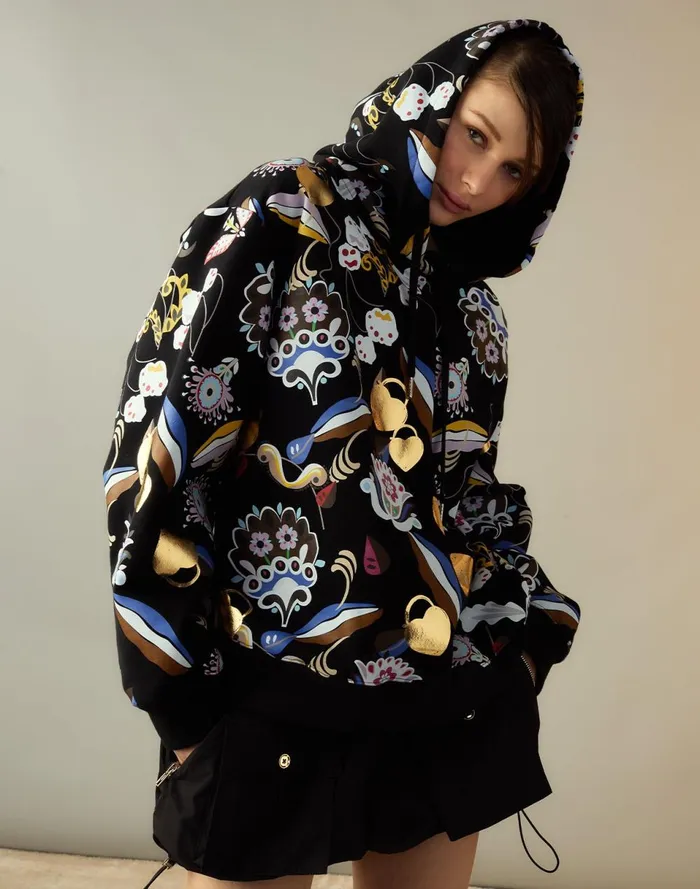 Women Cynthia Rowley Tops Gilded Garden Sweatshirt Black Women Cynthia Rowley Tops Gilded Garden Sweatshirt Black