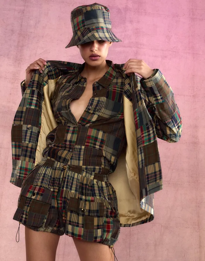 Women Cynthia Rowley Tops Madrid Madras Blazer Plaid Women Cynthia Rowley Tops Madrid Madras Blazer Plaid