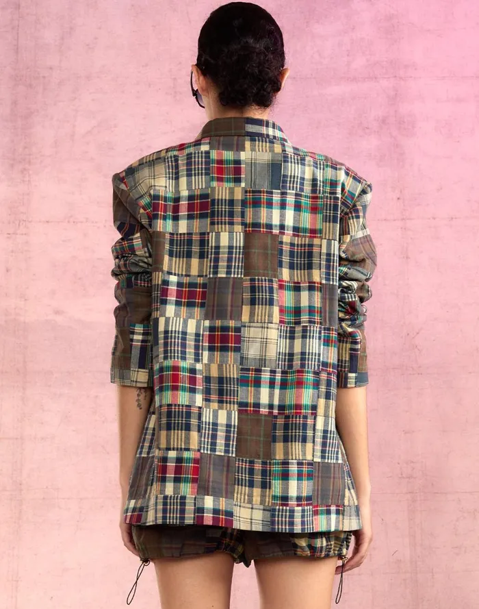 Women Cynthia Rowley Tops Madrid Madras Blazer Plaid Women Cynthia Rowley Tops Madrid Madras Blazer Plaid