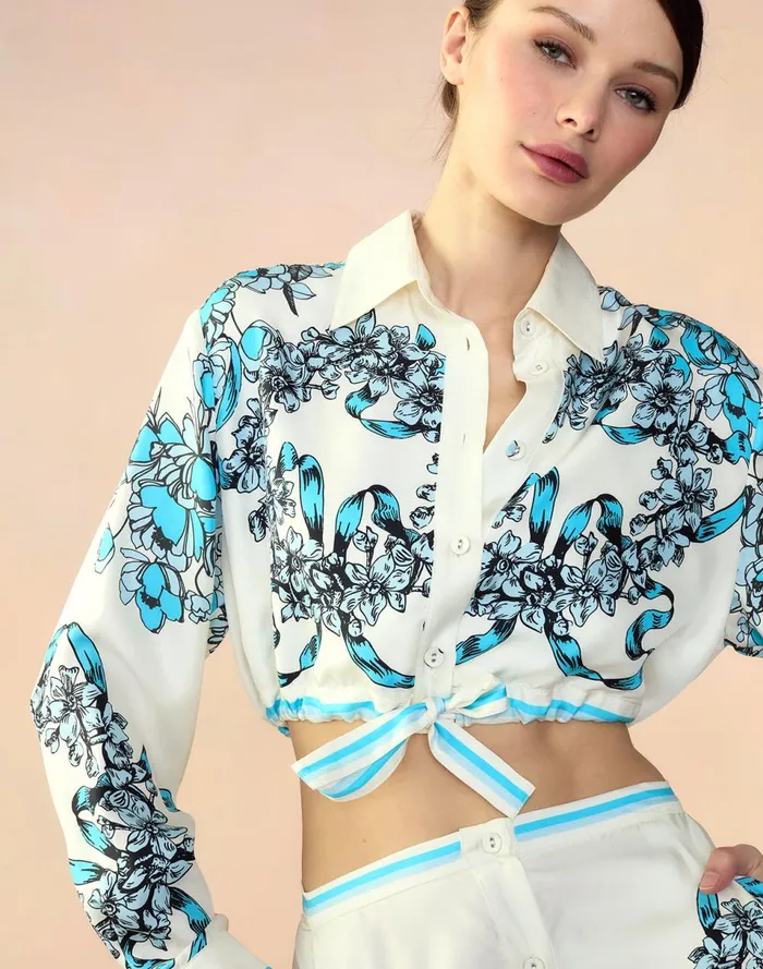 Women Cynthia Rowley Tops Marseille Shirt Wtblu
