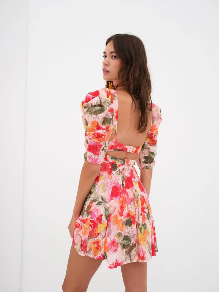 Women Dascha Puff Sleeve Mini Dress Pink For Love and Lemons Dresses Women Dascha Puff Sleeve Mini Dress Pink For Love and Lemons Dresses