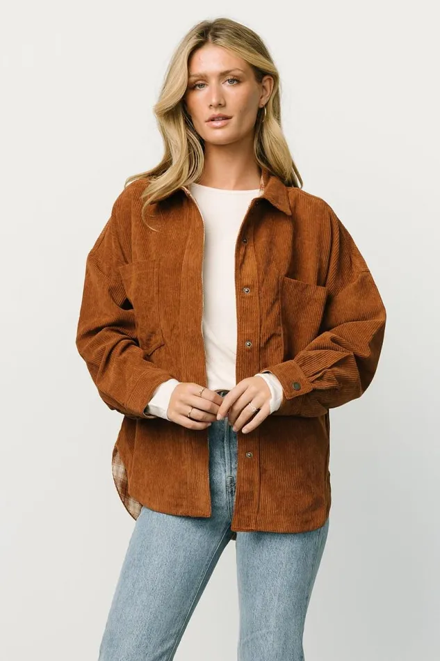 Women Davis Corduroy Shacket Spice Baltic Born Outerwear