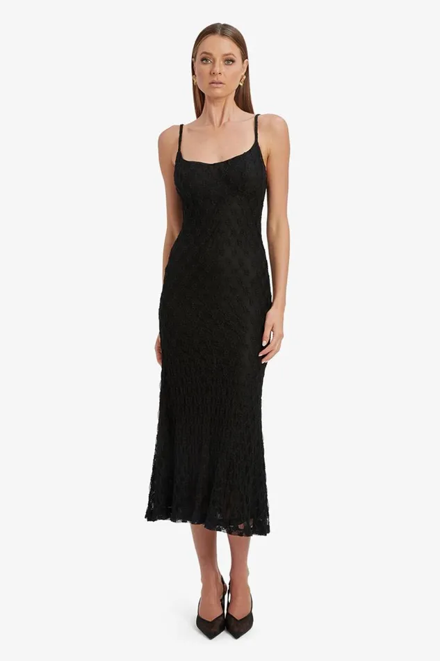 Women Day To Night Dresses Bardot Adoni Mesh Midi Dress In Black Black Women Day To Night Dresses Bardot Adoni Mesh Midi Dress In Black Black
