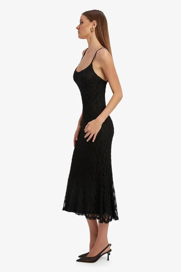 Women Day To Night Dresses Bardot Adoni Mesh Midi Dress In Black Black Women Day To Night Dresses Bardot Adoni Mesh Midi Dress In Black Black
