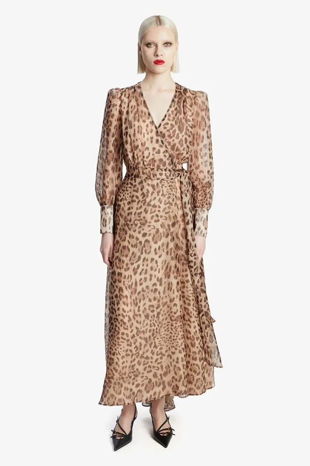 Women Day To Night Dresses Bardot Lucianna Maxi Wrap Dress In Brown Leopard Brown Leopard Women Day To Night Dresses Bardot Lucianna Maxi Wrap Dress In Brown Leopard Brown Leopard