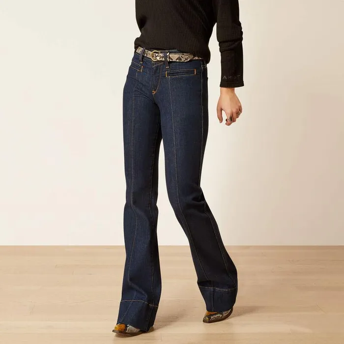 Women Denim Ariat Perfect Rise Lennon Slim Trouser Jeans Rinse