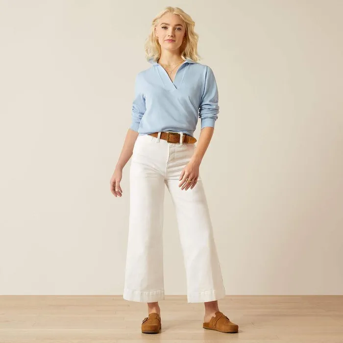 Women Denim Ariat Ultra High Rise Countryside Wide Leg Crop Jeans White Women Denim Ariat Ultra High Rise Countryside Wide Leg Crop Jeans White