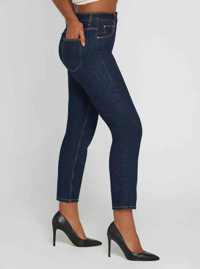 Women Denim GUESS Highrise Straight Leg Mom Denim Jeans In Authentic Dark Wash Women Denim GUESS Highrise Straight Leg Mom Denim Jeans In Authentic Dark Wash