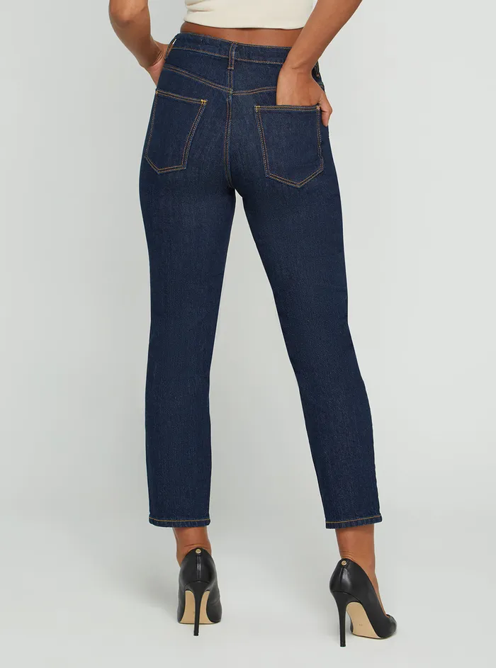 Women Denim GUESS Highrise Straight Leg Mom Denim Jeans In Authentic Dark Wash Women Denim GUESS Highrise Straight Leg Mom Denim Jeans In Authentic Dark Wash