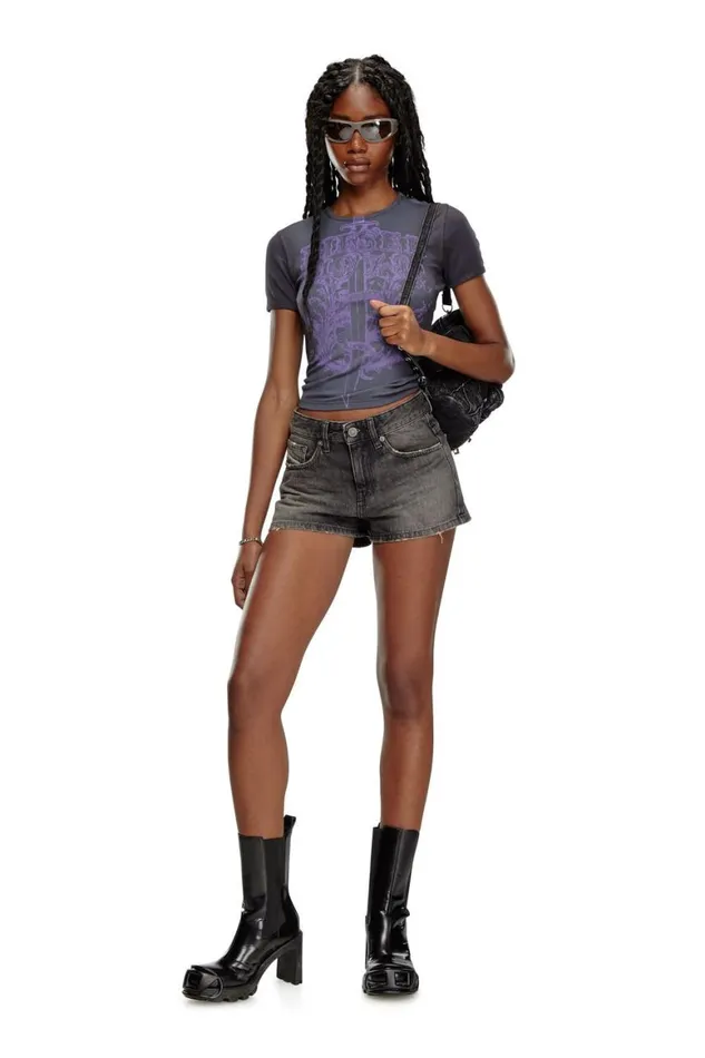 Women Diesel Pants and Shorts DEYUBA Blackdark Grey