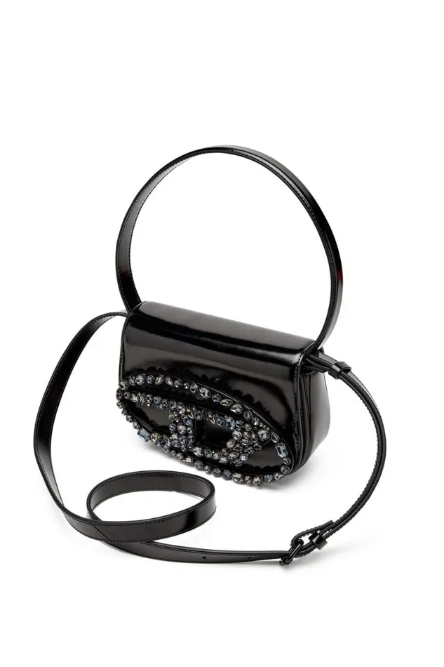 Women Diesel Shoulder Bags 1DR Black Women Diesel Shoulder Bags 1DR Black