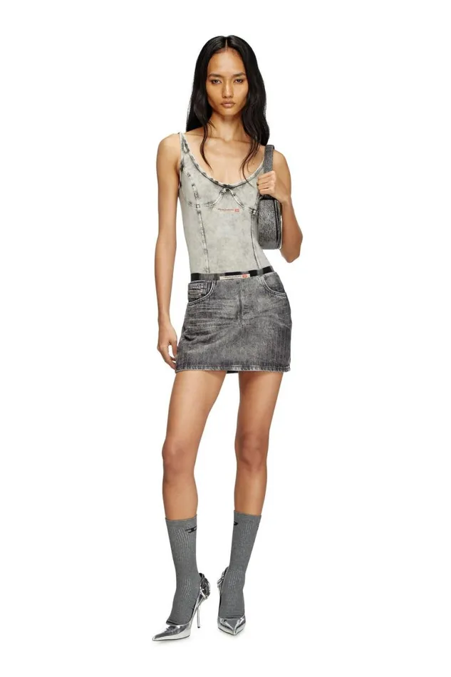 Women Diesel Skirts DEPRAMINIS3 Grey