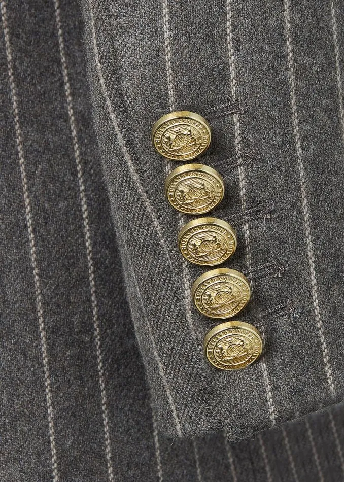 Women Double Breasted Blazer Soft Grey Pinstripe Holland Cooper Tailoring