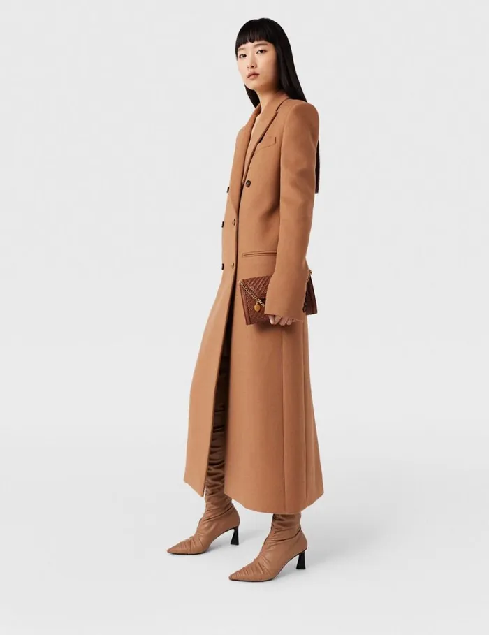 Women Double Breasted Longline Coat Camel Beige Stella McCartney Coats And Jackets Women Double Breasted Longline Coat Camel Beige Stella McCartney Coats And Jackets