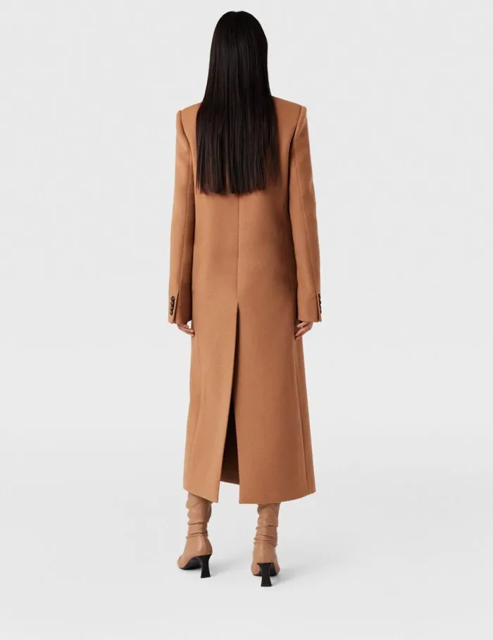 Women Double Breasted Longline Coat Camel Beige Stella McCartney Coats And Jackets Women Double Breasted Longline Coat Camel Beige Stella McCartney Coats And Jackets