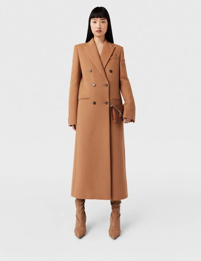 Women Double Breasted Longline Coat Camel Beige Stella McCartney Coats And Jackets Women Double Breasted Longline Coat Camel Beige Stella McCartney Coats And Jackets